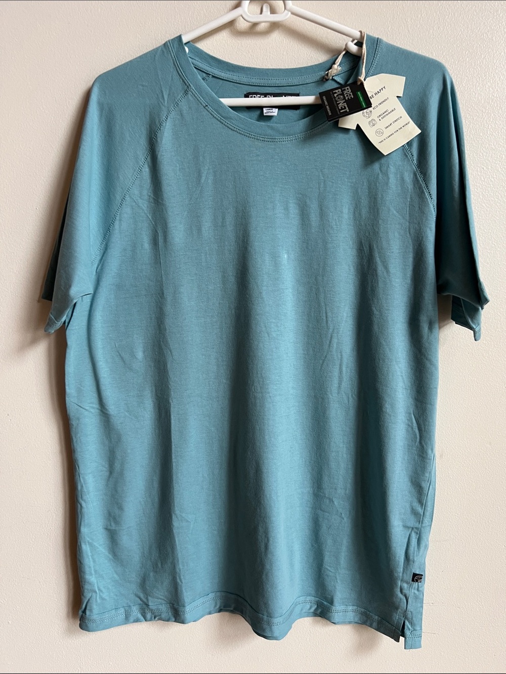 Free Planet Men's Classic Crew Tee eco friendly organic cotton Large-